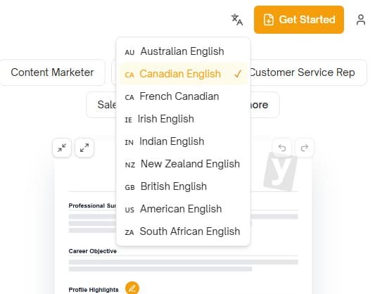 Language setting