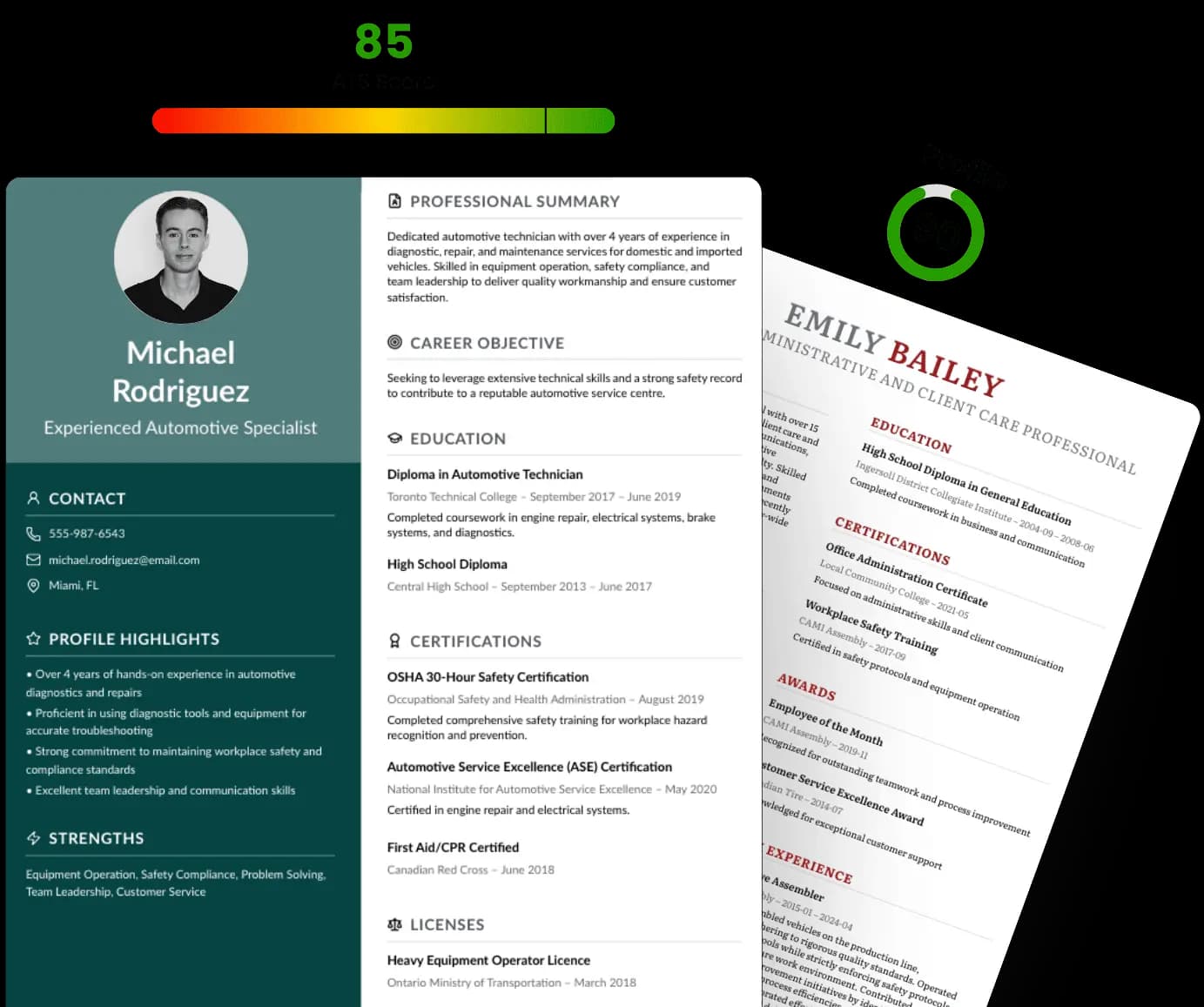 Yotru AI Resume Builder with ATS score and templates