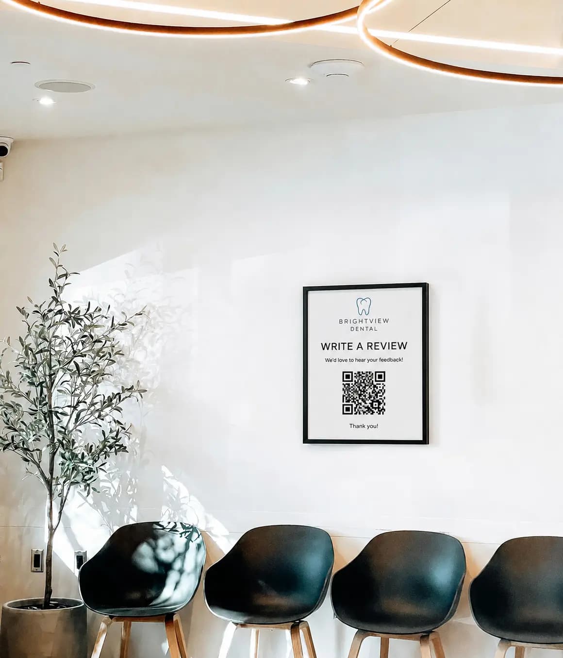 QR code for private patient feedback in a clinic waiting room