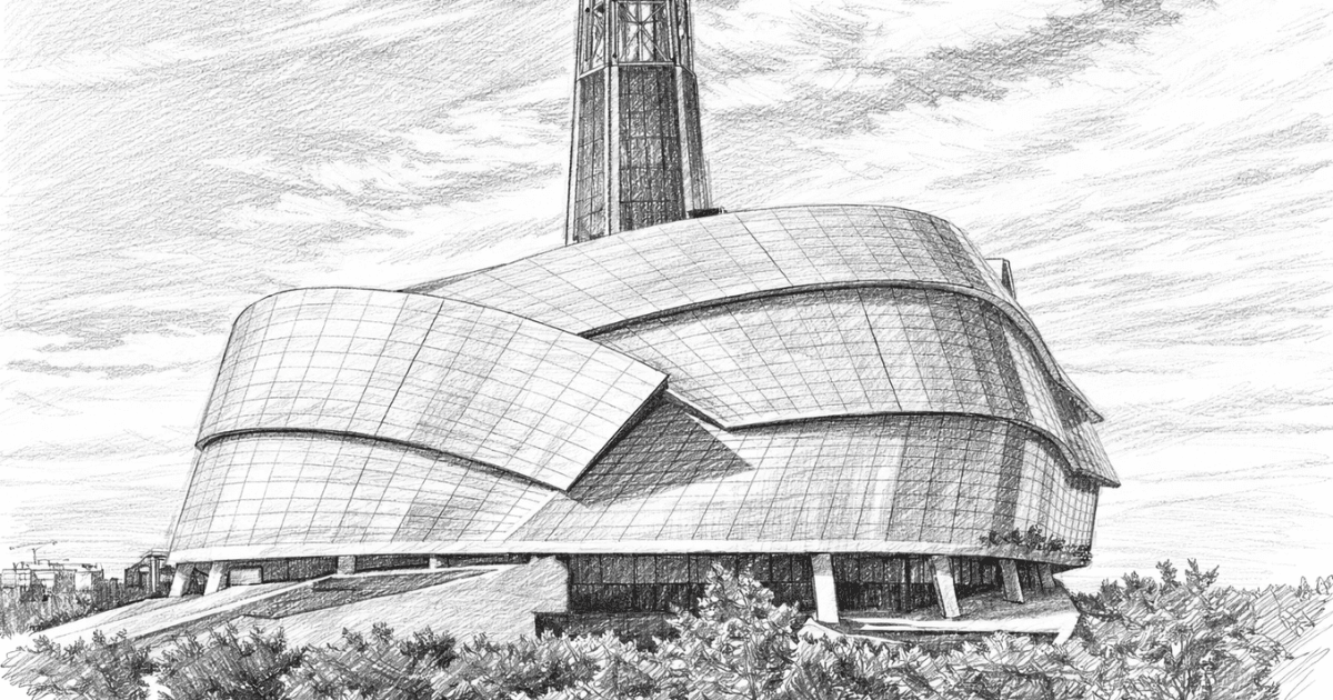 Canadian Museum for Human Rights building in Winnipeg as staff navigate February 2026 layoffs affecting 7 positions under federal Program Integrity cuts
