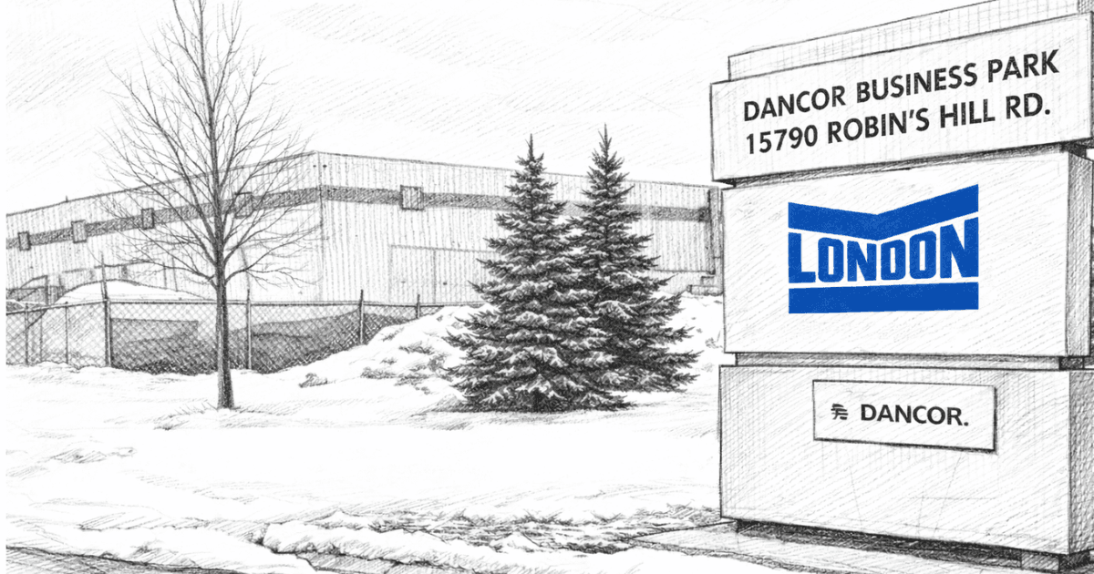 London Machinery concrete mixer manufacturing facility in Ontario as employees navigate February 2026 layoffs affecting approximately 50 positions