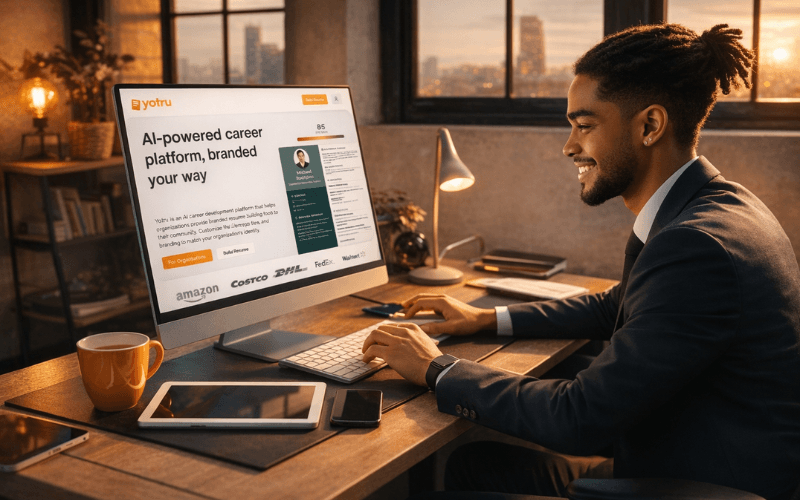 Job seeker comparing best CV builder apps on laptop screen showing multiple resume templates and formatting options for 2026 job applications