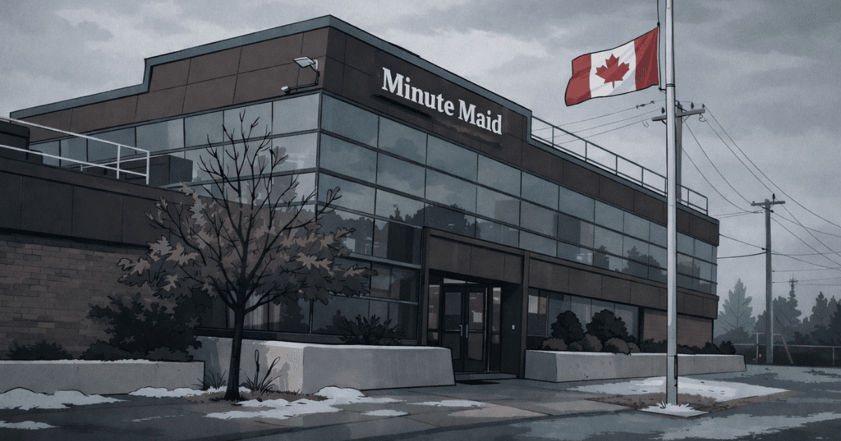 Minute Maid Peterborough facility as production line workers navigate February 2026 layoffs affecting unionized employees