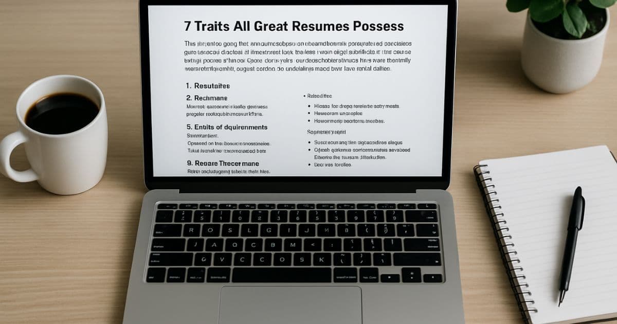 Professional resume displaying seven key traits including clarity, relevance, and ATS compatibility