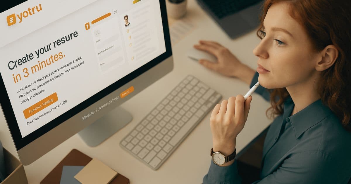 Job applicant sitting in front of a computer wondering if Jobscan is better than ChatGPT