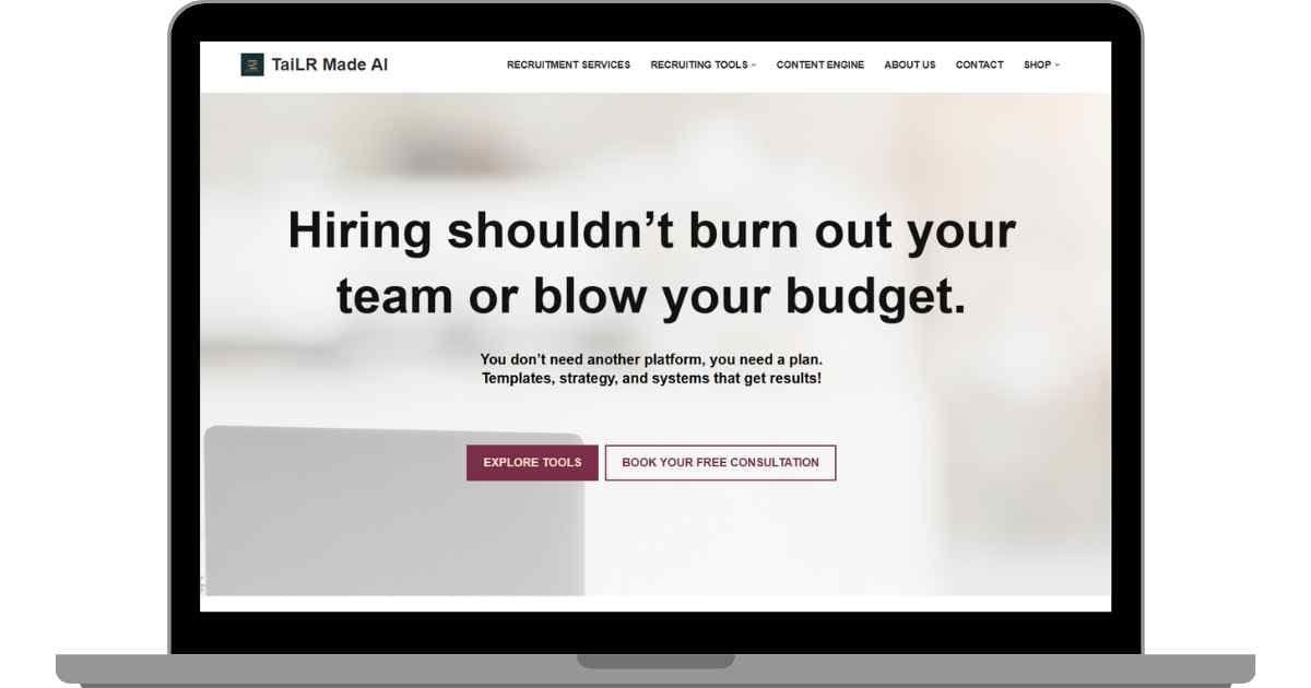Screenshot of AI tool used in HR, recruitment and ATS