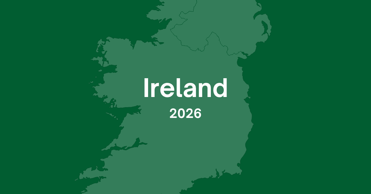 Map of Ireland representing hiring trends job opportunities tech careers pharma jobs multinational companies labor market conditions 2026