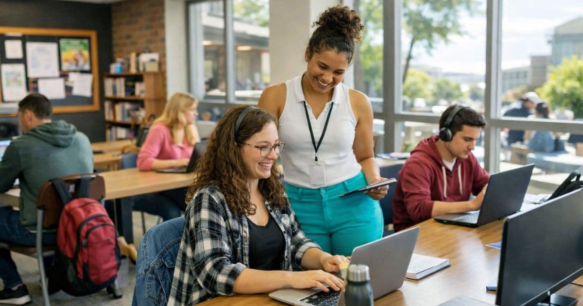Career services team reviewing standardized resume quality metrics across multiple cohorts on program dashboard