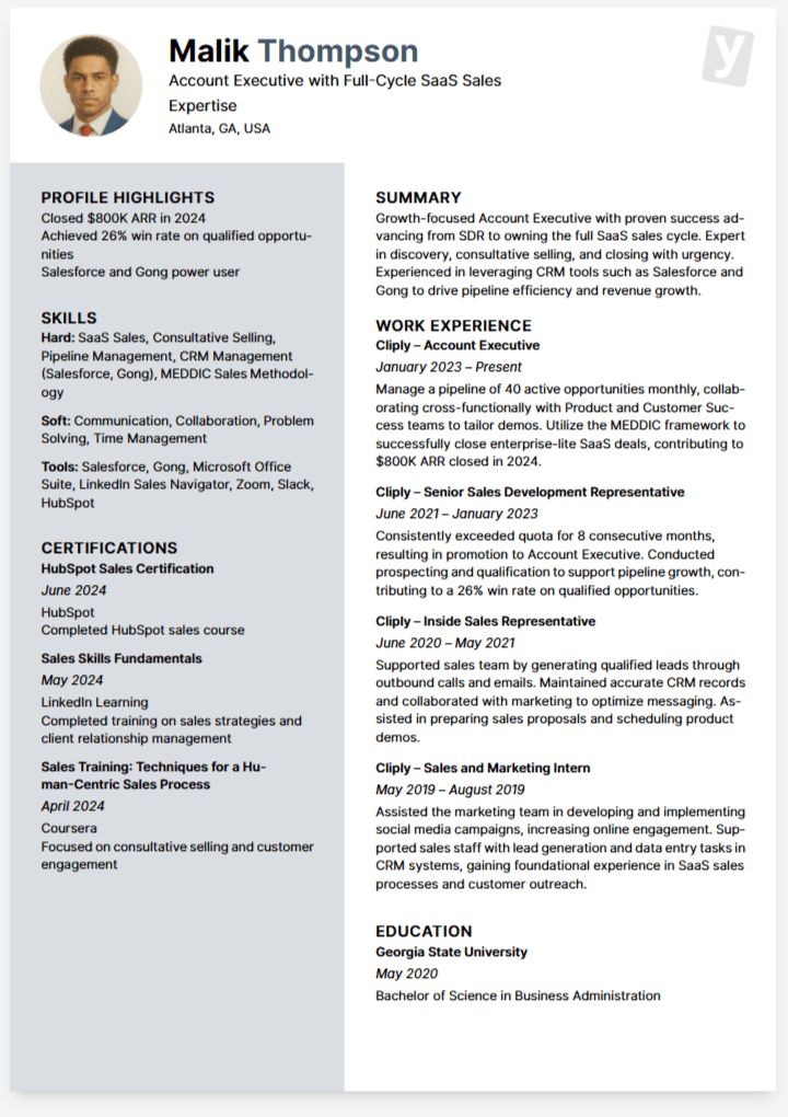 Resume Example - Account Executive